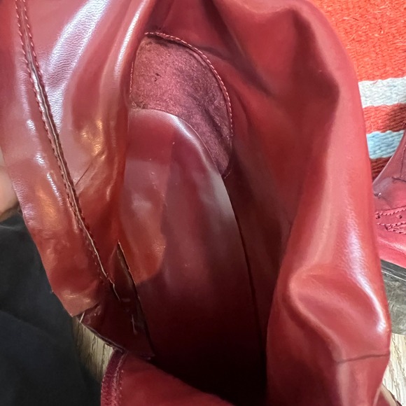 Antonio Melani Women's burgundy  Western Leather mid calf heeled Boots size 8.5 - Picture 16 of 16